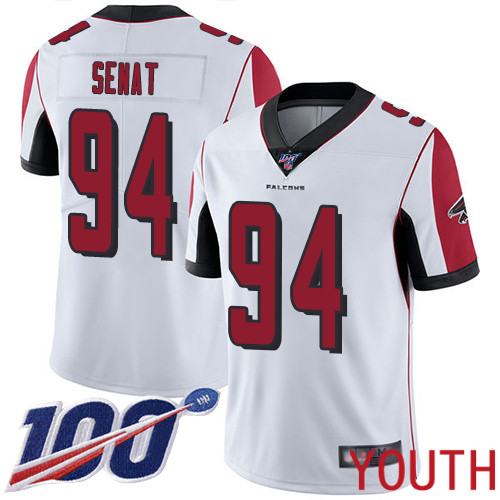 Atlanta Falcons Limited White Youth Deadrin Senat Road Jersey NFL Football #94 100th Season Vapor Untouchable